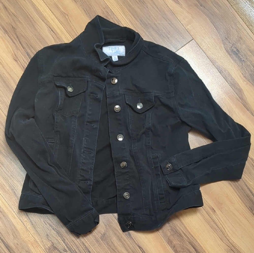 Time and Tru Black Jean Jacket